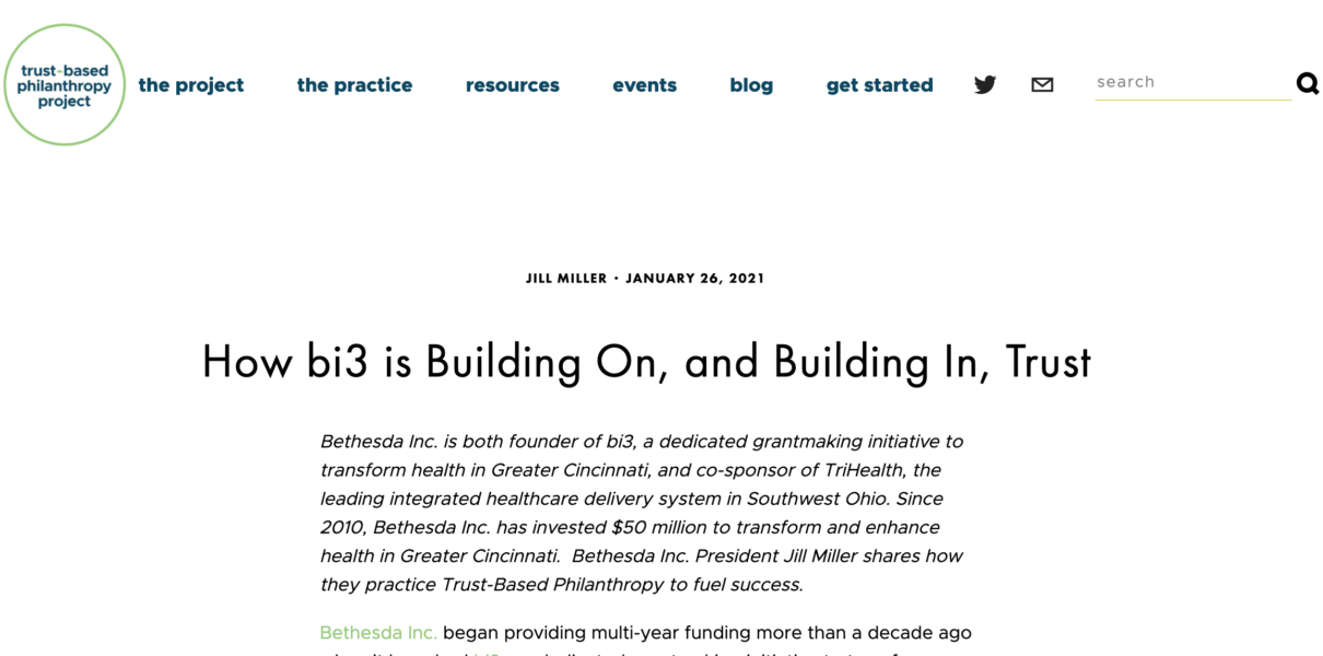 bi3 featured by Trust-Based Philanthropy