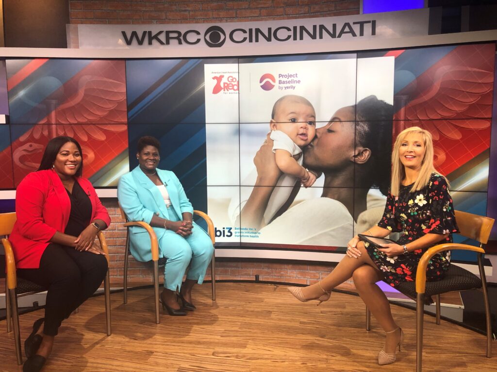 Kiana Trabue and Dr. Angelica Hardee discuss Research Goes Red on Local 12 with Liz Bonis
