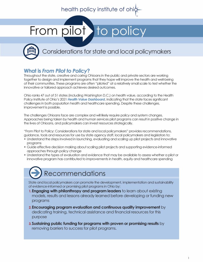 HPIO Report From Pilot to Policy