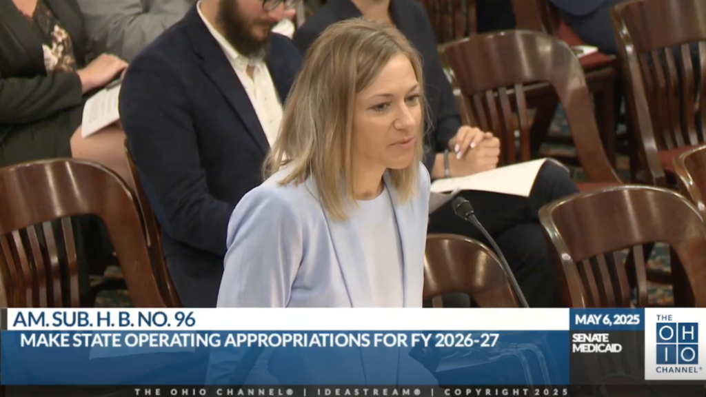jill miller providingpublic testimony asking the Ohio Senate to restore funding cuts made by the Ohio House of Representatives to programs investing in maternal and child health in Ohio