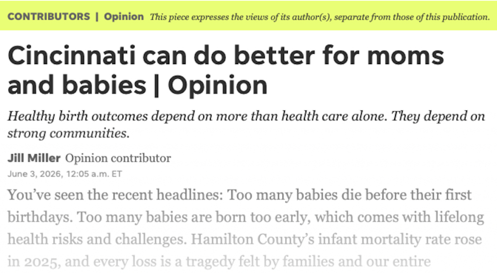 Cincinnati Enquirer Jill Miller opinion piece